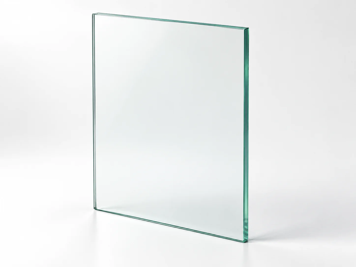Single upright sheet of clear glass showing its thin exposed edge.